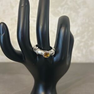 JUDITH RIPKA CZ Sterling Silver Citrine Ring 4.8 grams size 9 lot 30k9